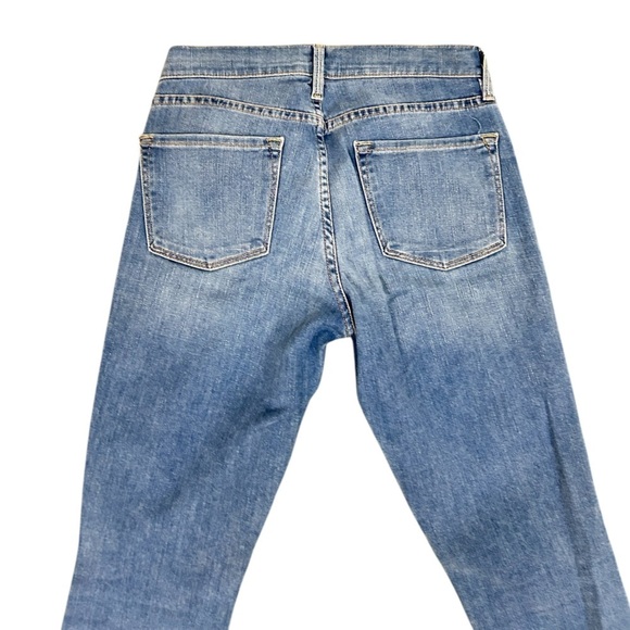 Frame Denim Le Skinny de Jeanne distressed frayed hem mid tone jeans USA size 26 - Picture 5 of 10